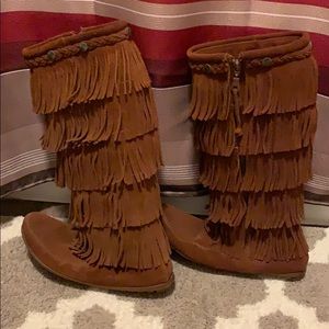 Brown Minnetonka boots